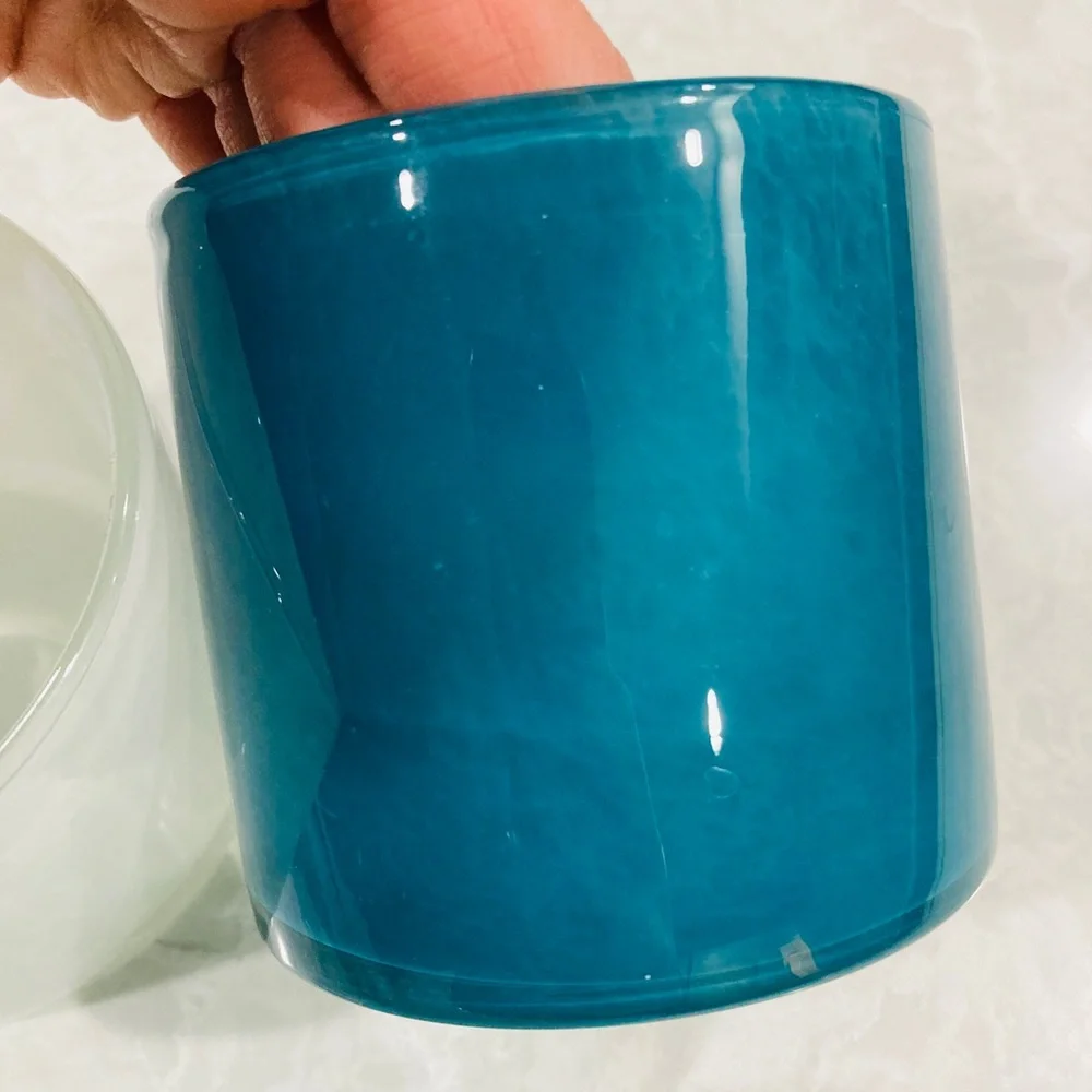 west elm glass tealight holders - 3 total
